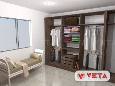 Dormitorio matrimonial: Placard, tocador y zapatera - VETA S.A.C.I.