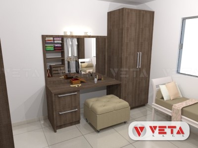 Dormitorio matrimonial: Placard, tocador y zapatera - VETA S.A.C.I.